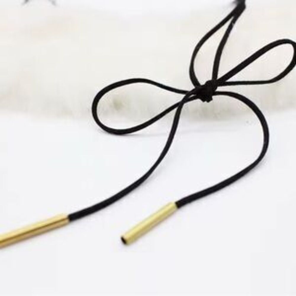 Black Lace Bralette Long Rope Necklace